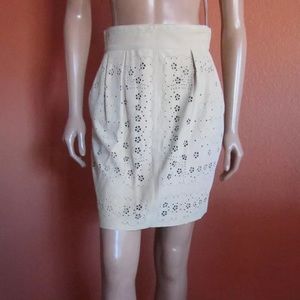 D&G Dolce & Gabbana Laser Cut Eyelet Suede Skirt